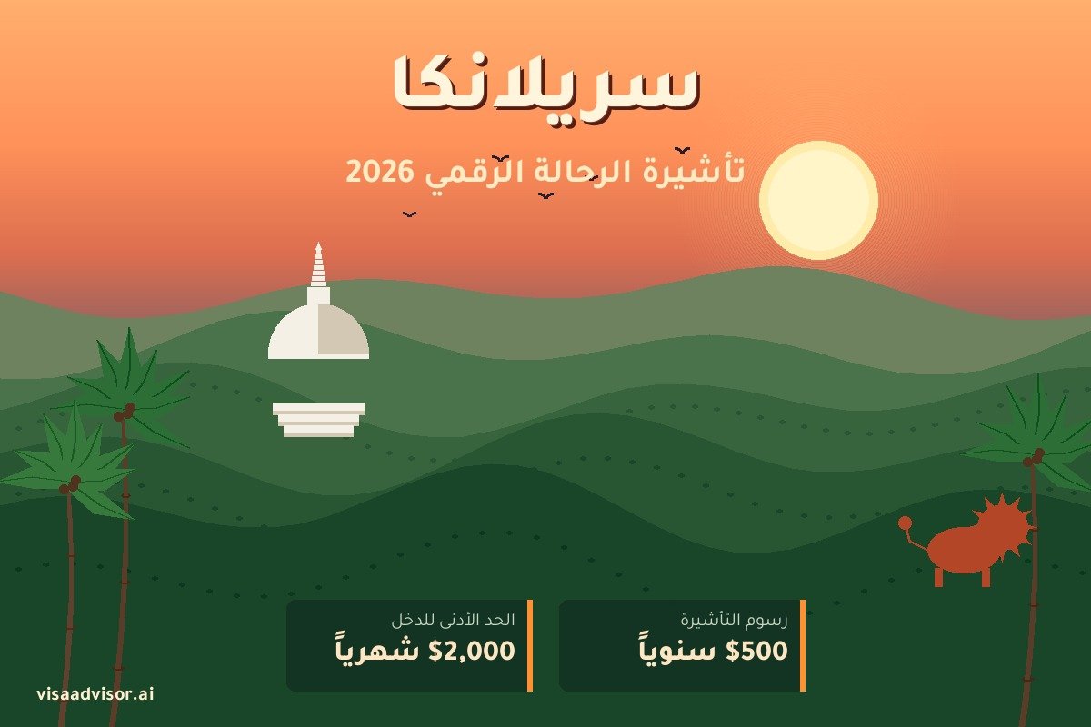 تأشيرة الرحالة الرقمي في سريلانكا 2026 - كولومبو وجبال الشاي