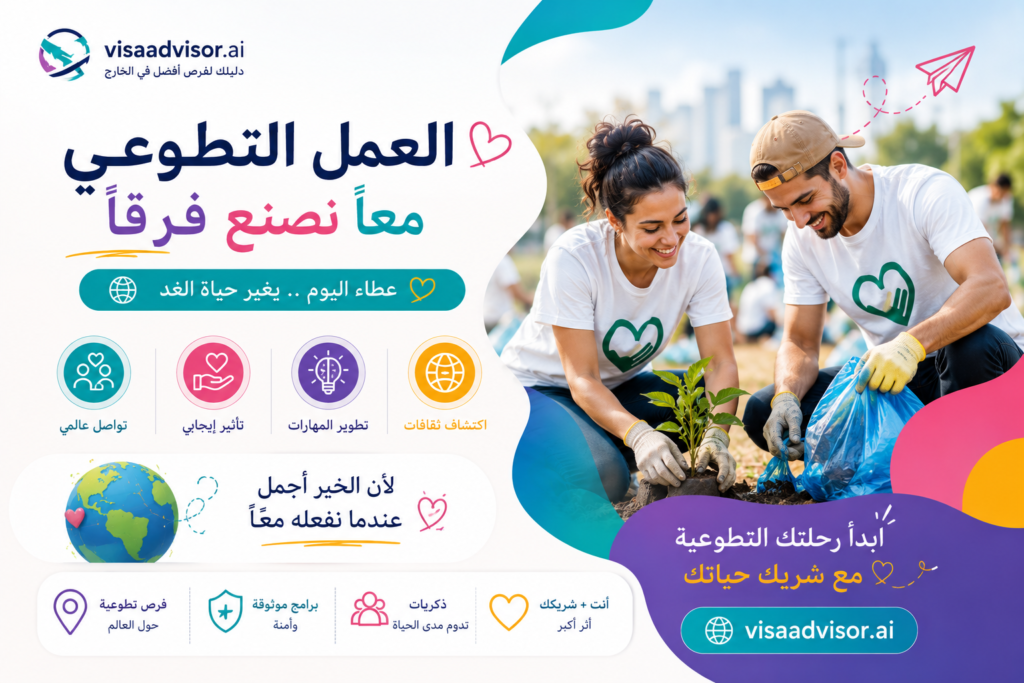 زوجان يشاركان في نشاط تطوعي مجتمعي أثناء السفر