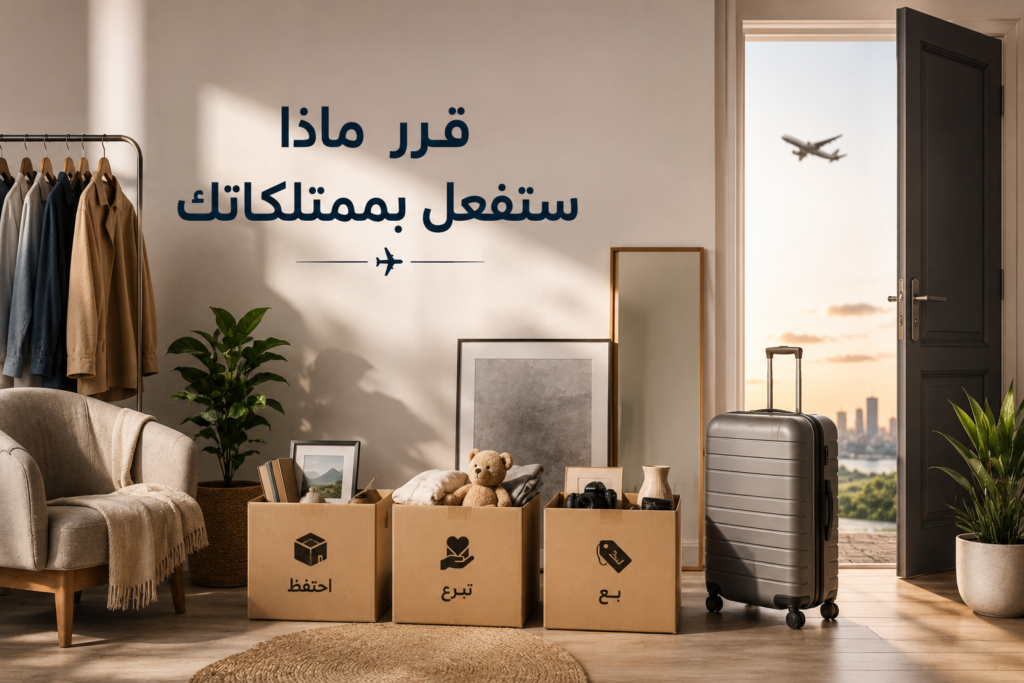 صورة توضيحية عن قرر ماذا ستفعل بممتلكاتك ضمن خطة الانتقال إلى الخارج