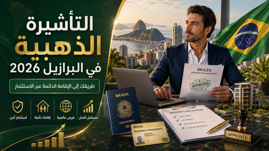 التأشيرة الذهبية في البرازيل 2026 وطريق الإقامة الدائمة عبر الاستثمار