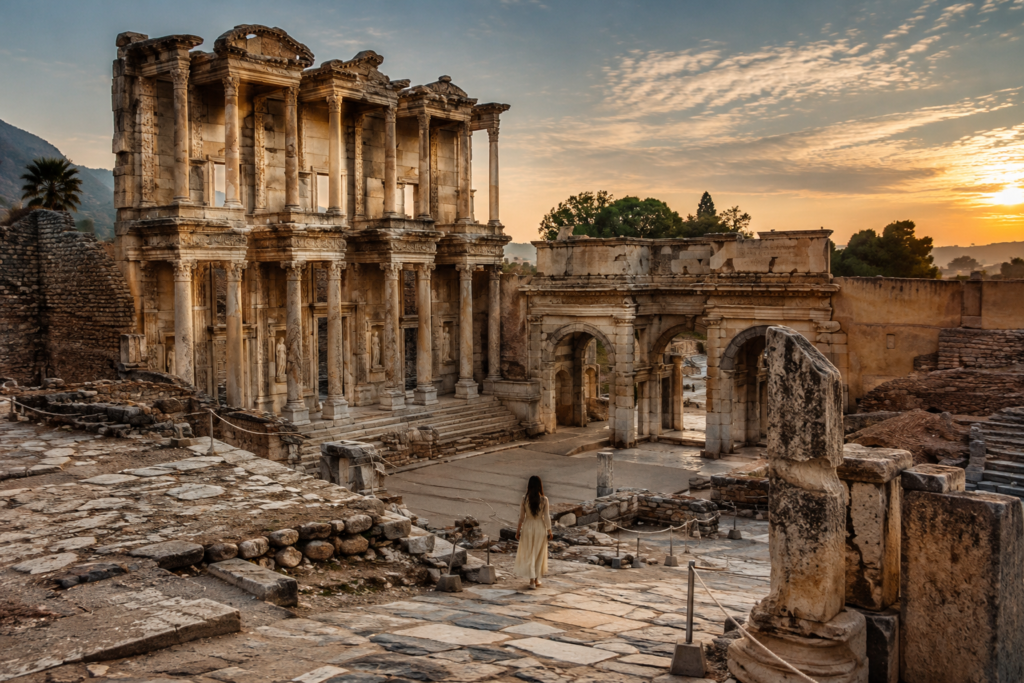 آثار أفسس في تركيا مع مكتبة سيلسوس والمسرح الروماني